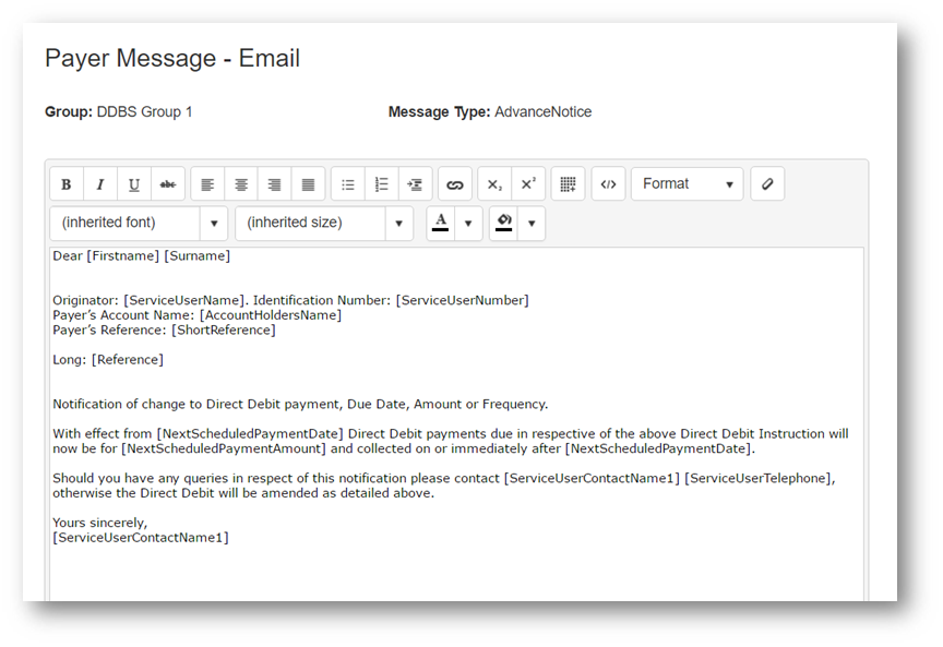 Creating Payer Messages