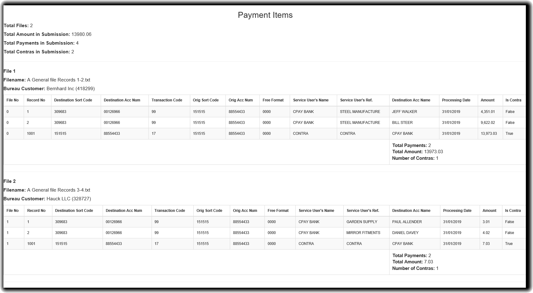 Find Payments - Full Payment Report